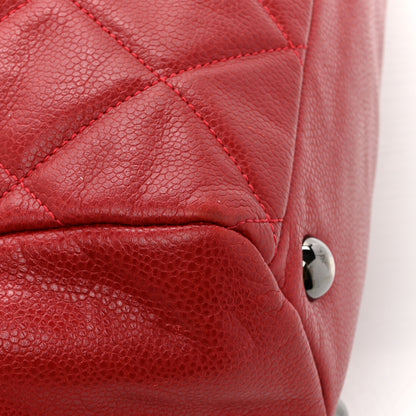 Chanel Caviar Quilted Large Cells Shopping Tote Red 15 of 17