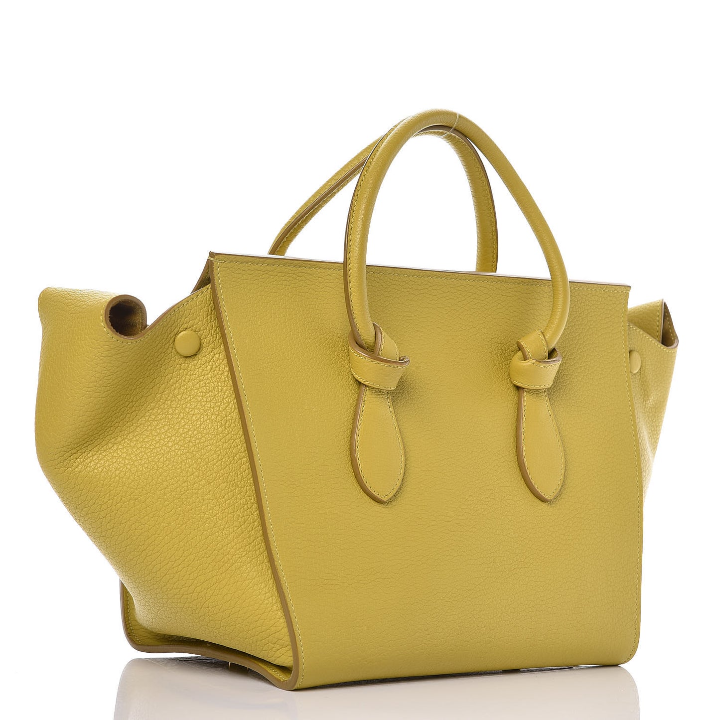 Crisped Calfskin Mini Tie Knot Tote Chartreuse