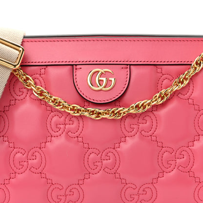 Gucci Calfskin GG Matelasse Small Slim Chain Shoulder Bag Rhodamine Pink Natural Rhodamine Pink Natural 8 of 10
