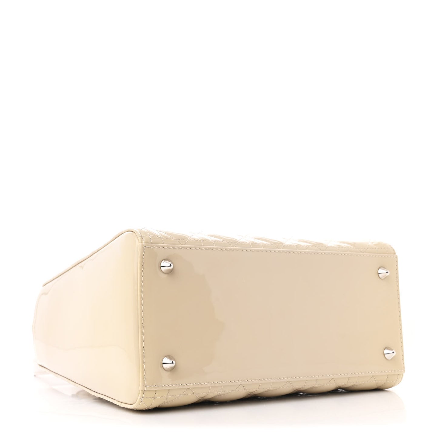 Patent Cannage Medium Lady Dior Beige