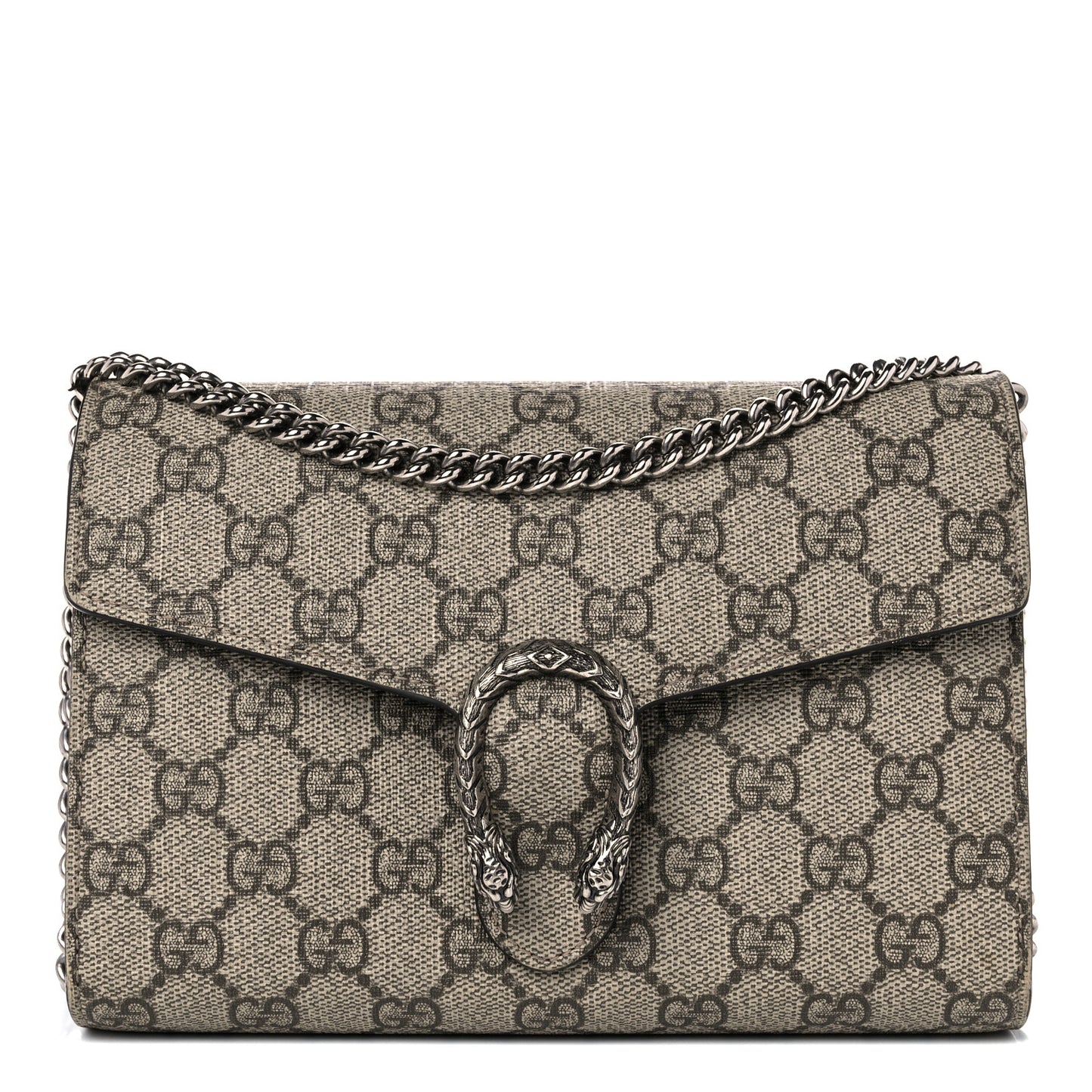 GG Supreme Monogram Mini Dionysus Chain Wallet Beige Taupe