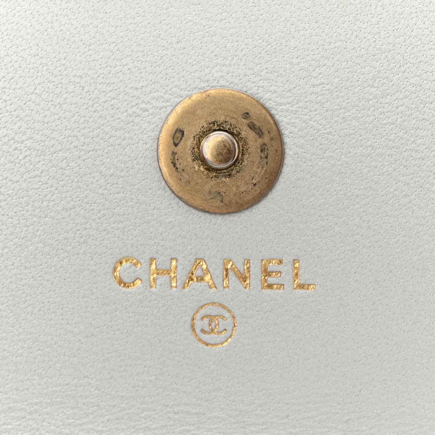 Chanel Lambskin Quilted Sweet Camellia Flap Phone Holder With Chain Light Blue 6 of 11