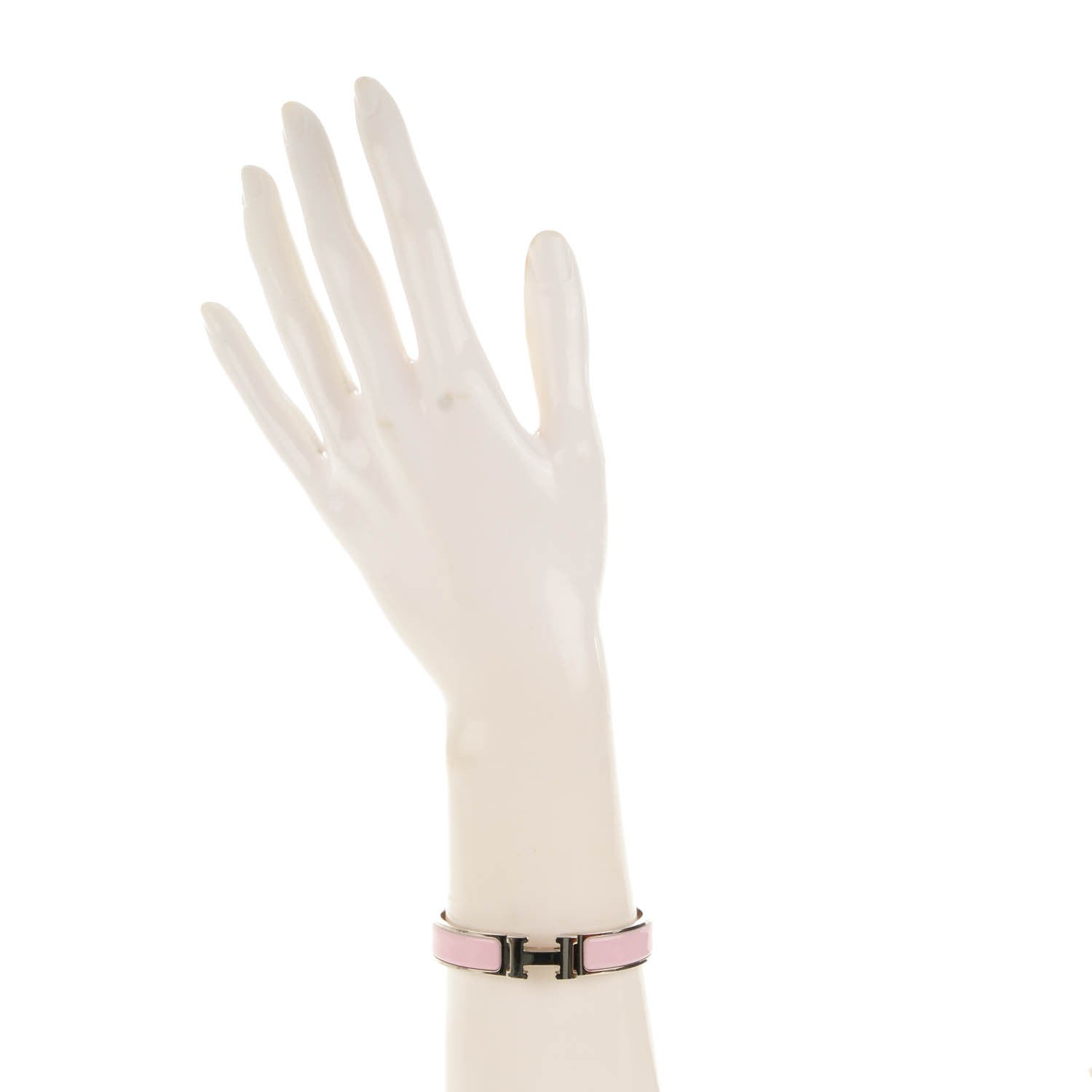 Hermes Enamel Narrow Clic Clac H Bracelet PM Rose Poudre 2 of 5