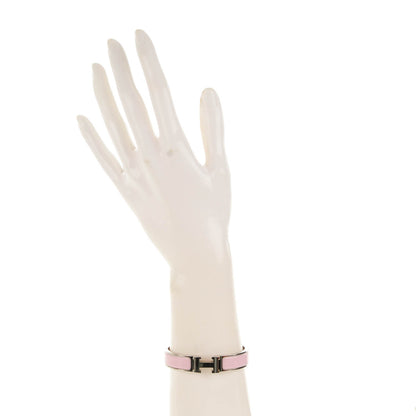 Hermes Enamel Narrow Clic Clac H Bracelet PM Rose Poudre 2 of 5