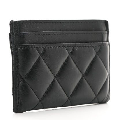 Chanel Aged Calfskin Quilted Lucky Charms Reissue Card Holder Black 3 of 13