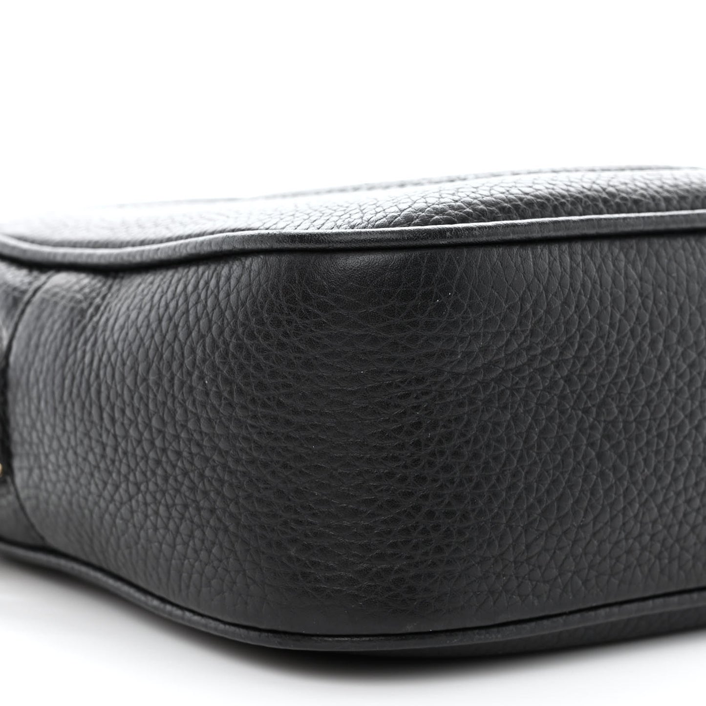 Pebbled Calfskin Small Soho Disco Bag Black
