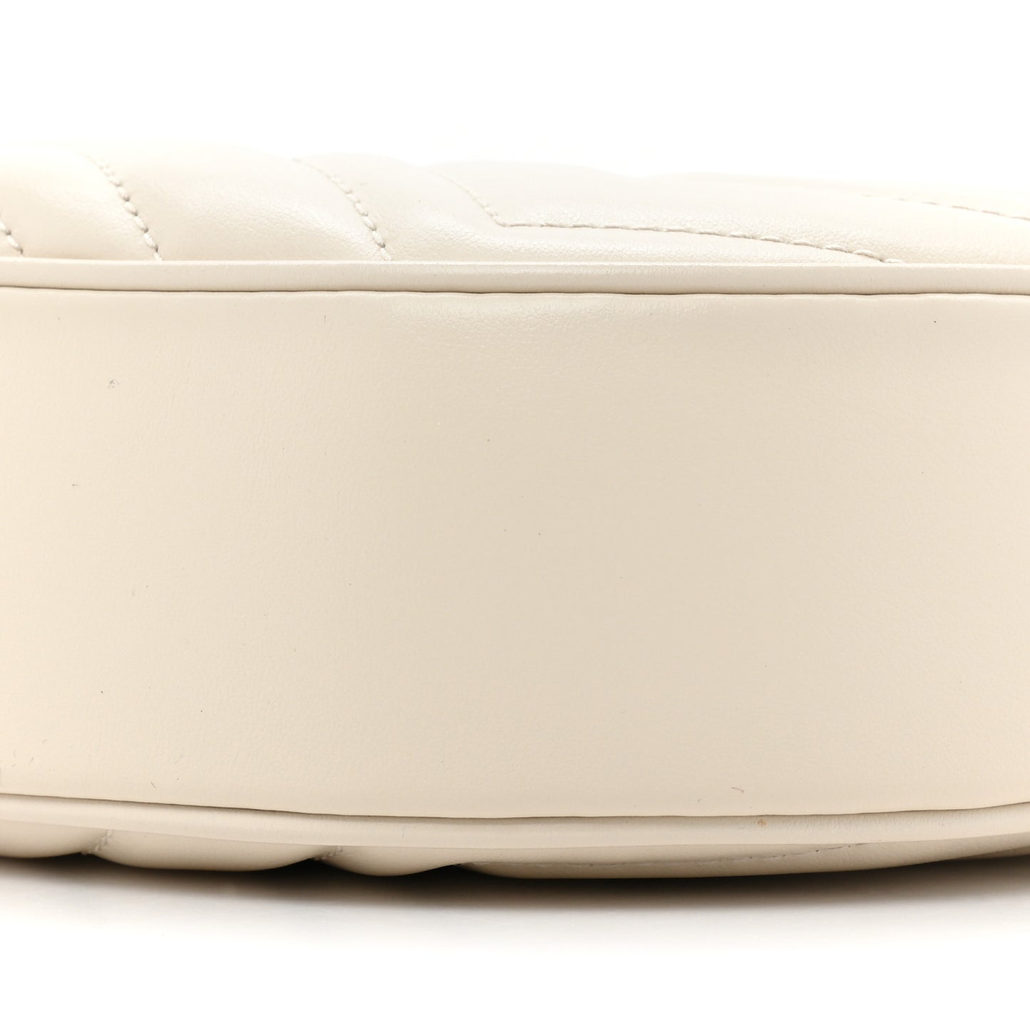 Calfskin Matelasse Chevron Mini GG Marmont Half Moon Hobo Mystic White
