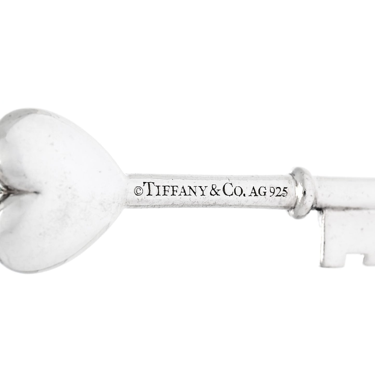 Sterling Silver Enamel Heart Key Pendant Blue