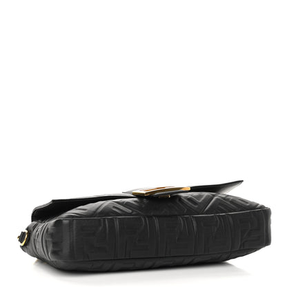 Fendi Nappa FF 1974 Embossed Large Baguette Black 4 of 12