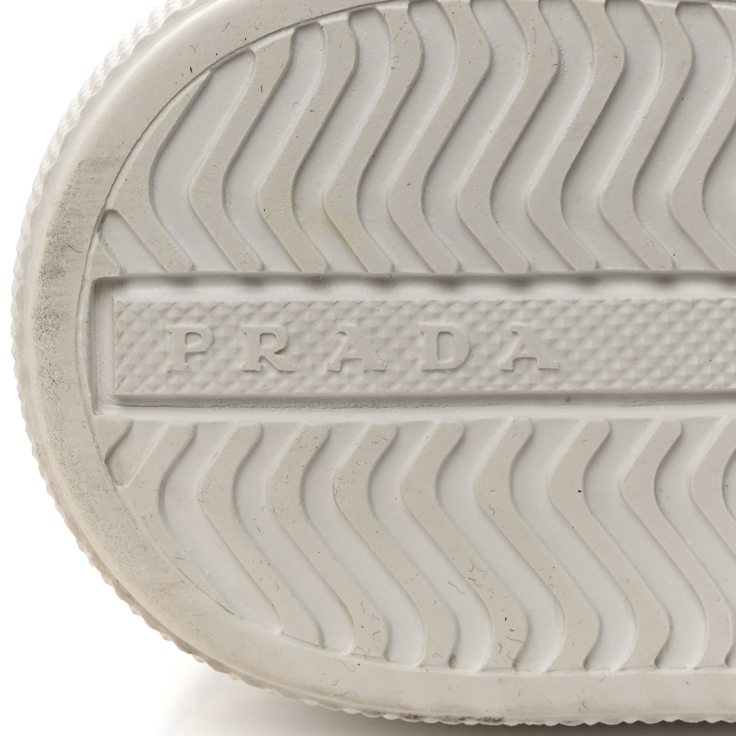 Prada Vitello Soft Rubber Logo Womens Low Top Sneakers 35.5 White Black 8 of 8