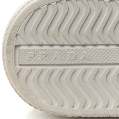 Prada Vitello Soft Rubber Logo Womens Low Top Sneakers 35.5 White Black 8 of 8