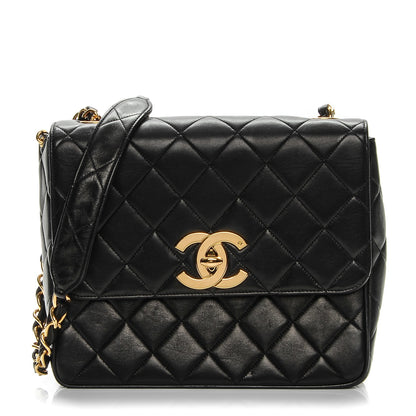 Chanel Lambskin Quilted Medium Single Flap Black 1 of 10