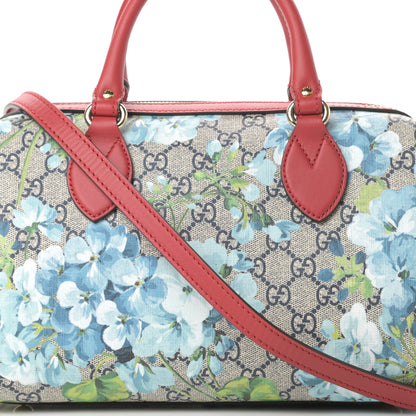 Gucci GG Supreme Monogram Blooms Small Boston Beige Blue Navy Hibiscus Red 8 of 10