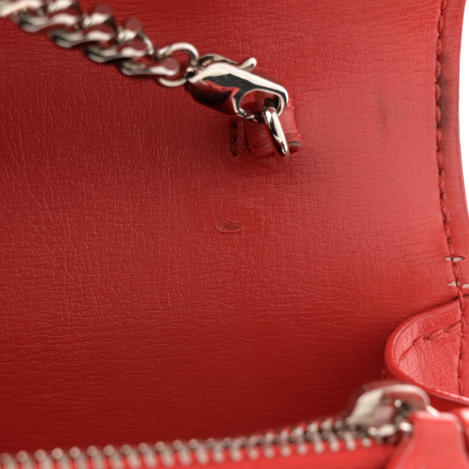 Saint Laurent Calfskin Monogram Sunset Chain Wallet Rosso 11 of 13