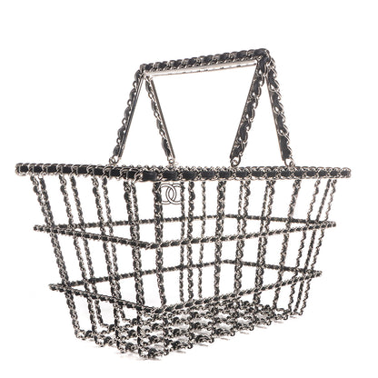 Chanel Brass Calfskin Grocery By Shopping Basket Silver 3 of 6