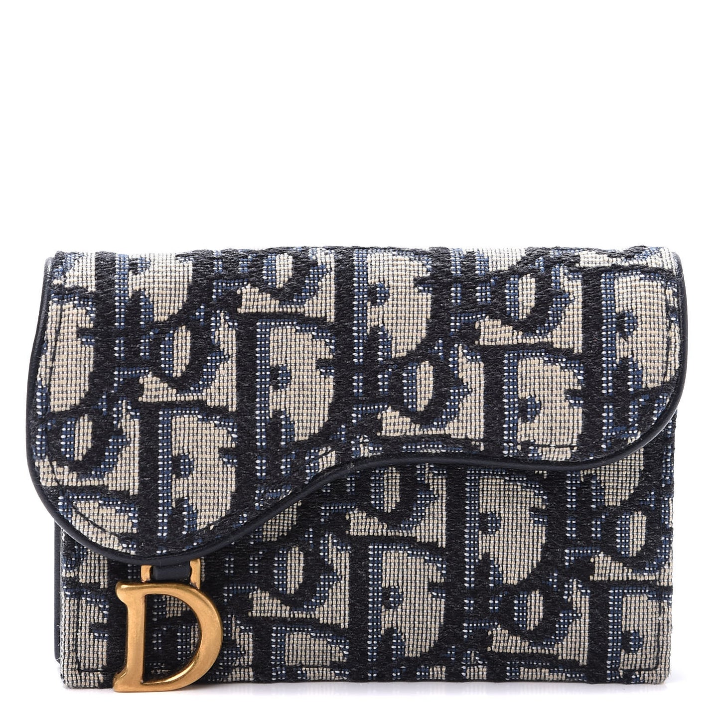 Oblique Saddle Card Holder Blue