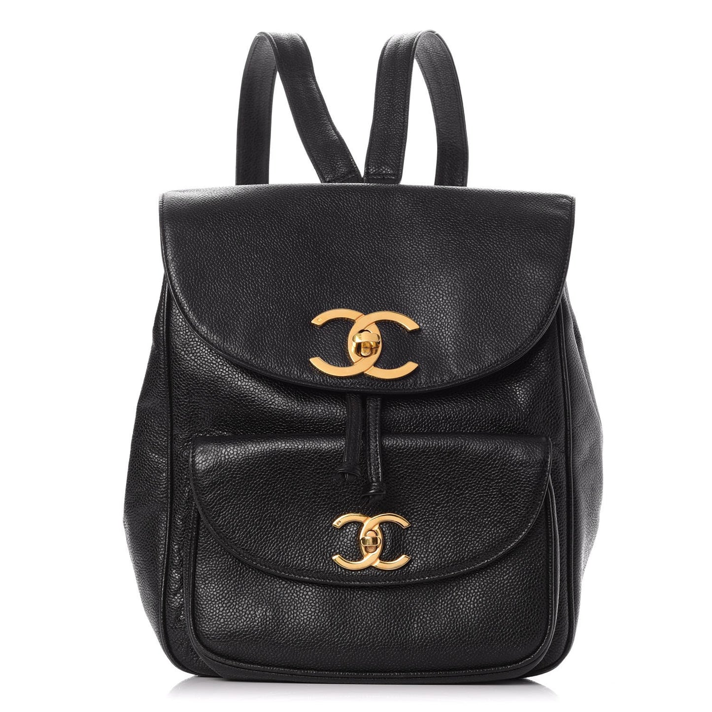 Caviar Drawstring Backpack Black