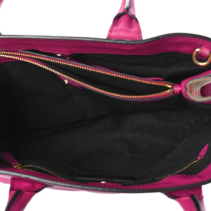 Burberry Grainy Calfskin House Check Medium Banner Tote Brilliant Fuchsia 5 of 15