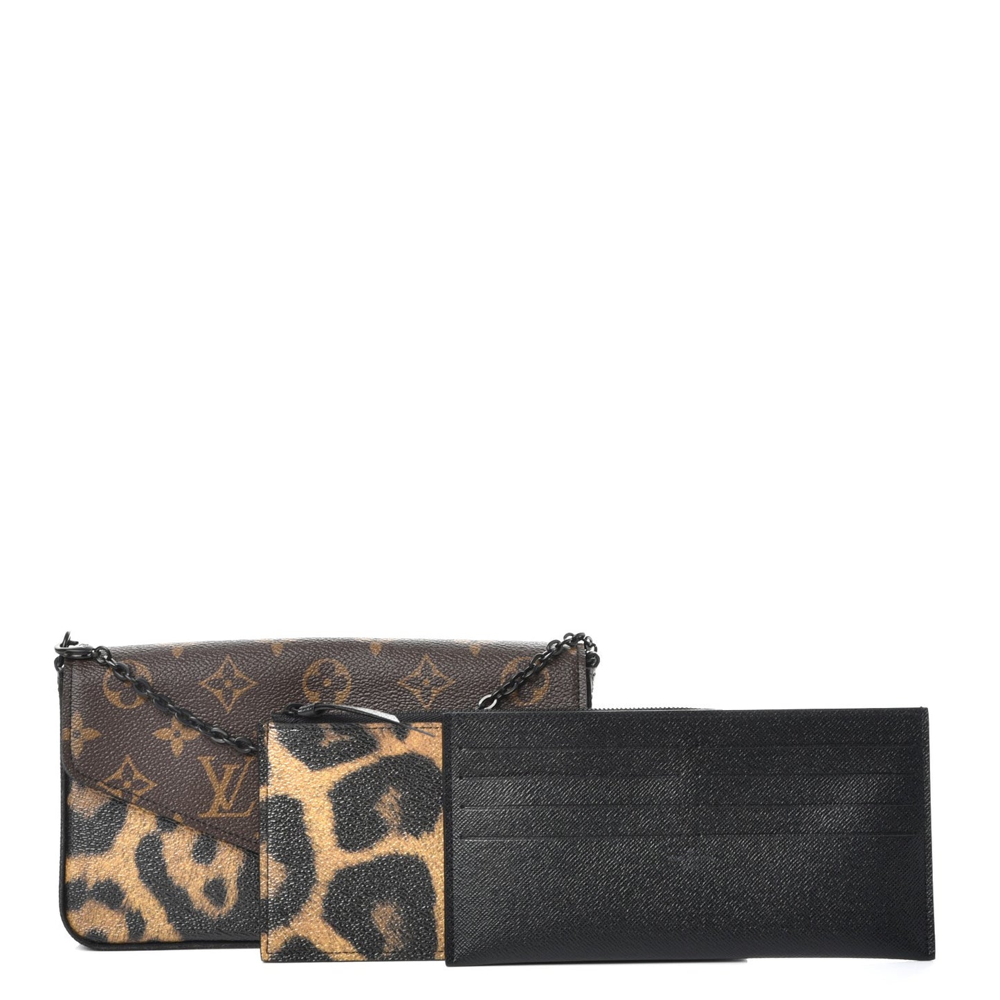 Monogram Animal Print Pochette Felicie Chain Wallet