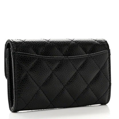 Chanel Caviar Quilted Flap Card Holder Wallet Black 3 of 8
