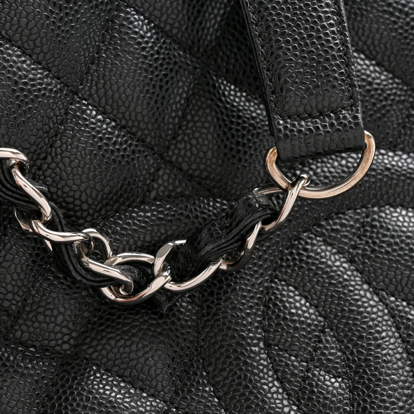 Caviar Quilted Grand Shopping Tote GST Black
