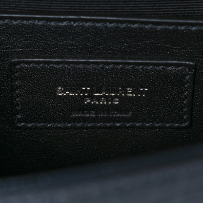 Saint Laurent Calfskin Crocodile Embossed Small Classic Monogram Kate Tassel Satchel Navy 6 of 10