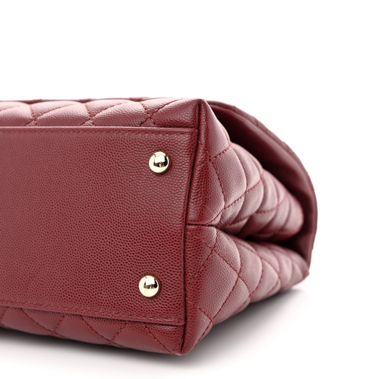 Chanel Caviar Quilted Small Coco Handle Flap Burgundy 10 of 10