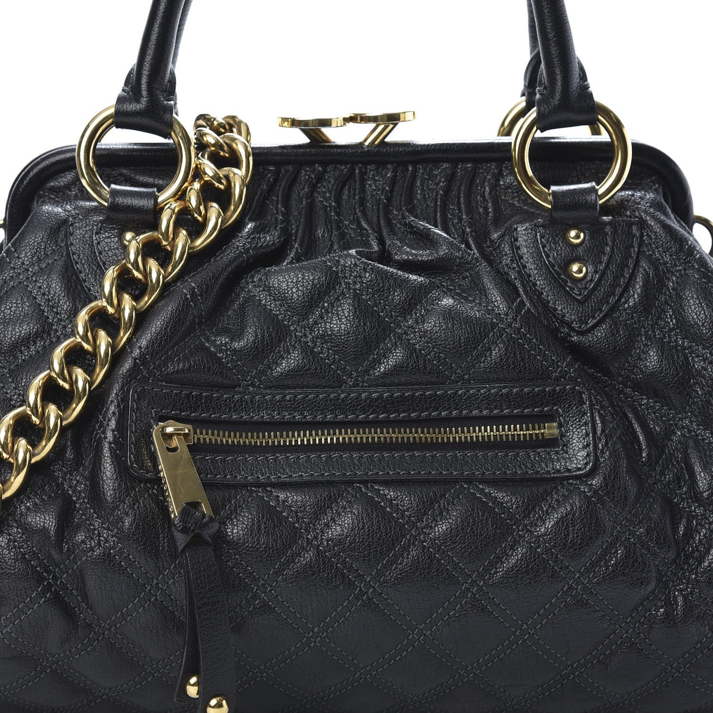 Calfskin Quilted Stam Black