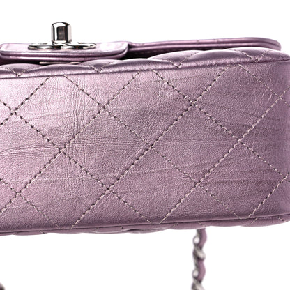 Chanel Metallic Calfskin Quilted Mini Rectangular Flap Pink 11 of 12