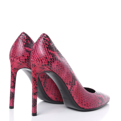 Saint Laurent Python Calfskin Embossed Classic Paris 105 Pumps 39 Fuchsia 4 of 10