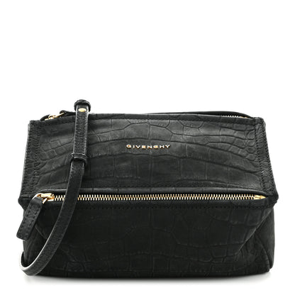 Givenchy Calfskin Crocodile Embossed Mini Pandora Black 1 of 10