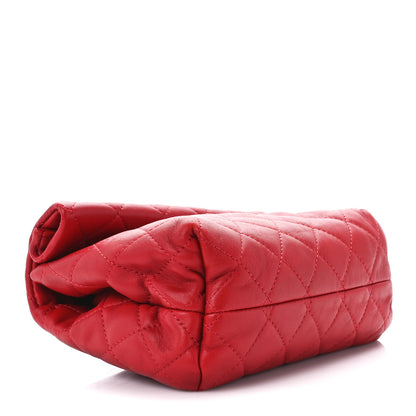 Chanel Lambskin Quilted Mini Roll Clutch Red 4 of 10