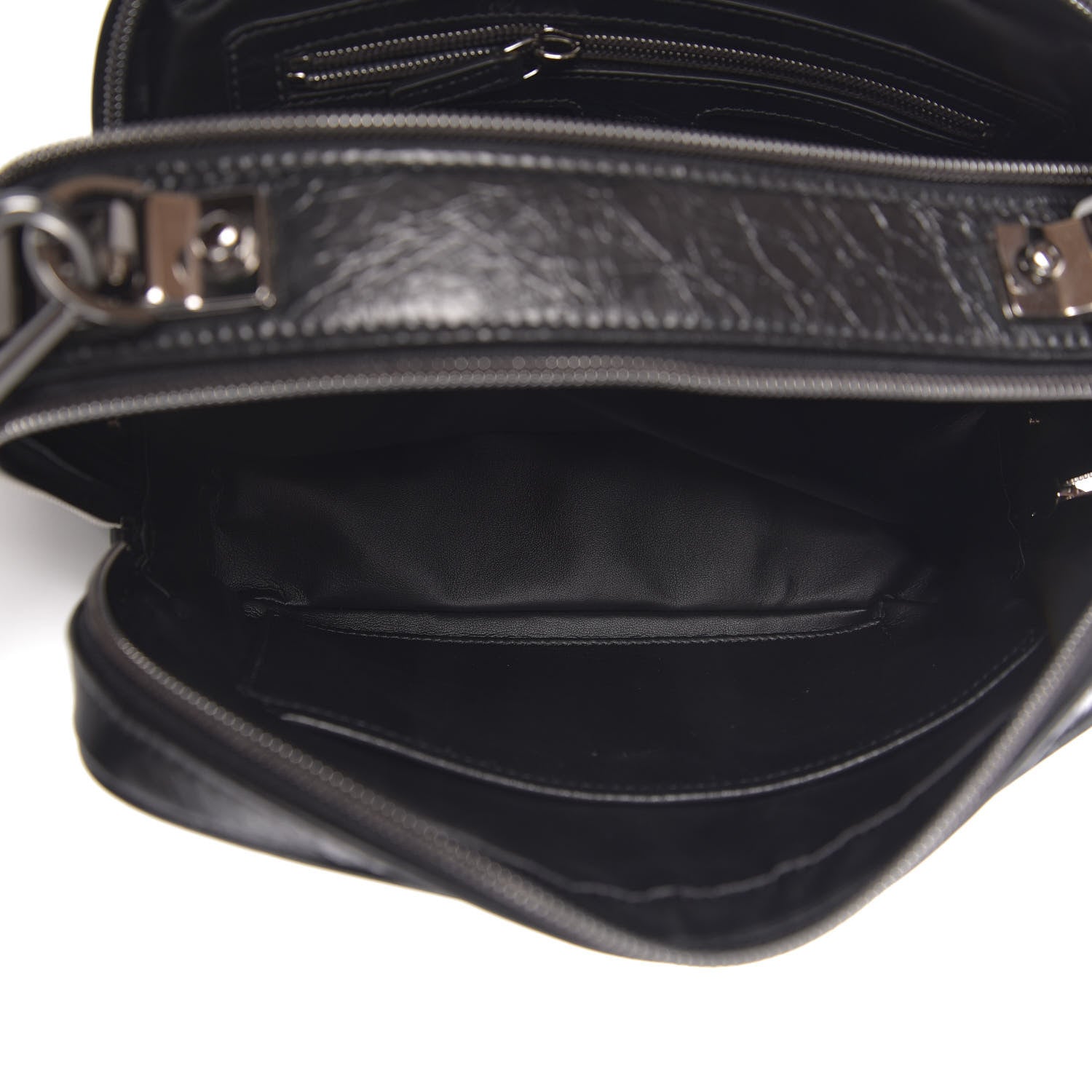 MCM Crushed Calfskin Logo Crossbody Bag Black 9 of 18