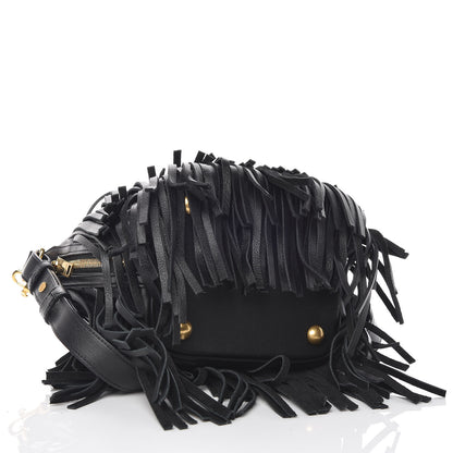 Saint Laurent Calfskin Small Emmanuelle Fringe Hobo Bag Black 4 of 11