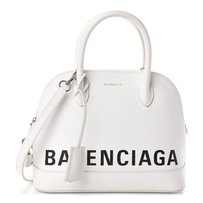 Balenciaga Signature Grained Calfskin Logo S Ville Top Handle Bag White 1 of 9