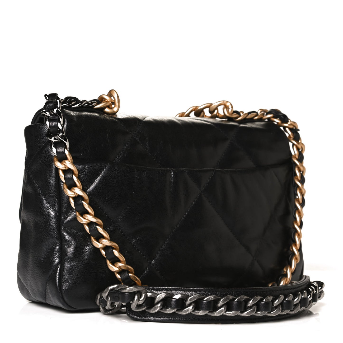 Lambskin Quilted Medium Chanel 19 Flap Black