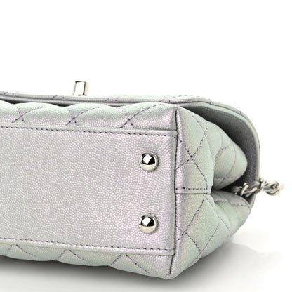Chanel Iridescent Caviar Quilted Extra Mini Coco Handle Flap Purple 10 of 11