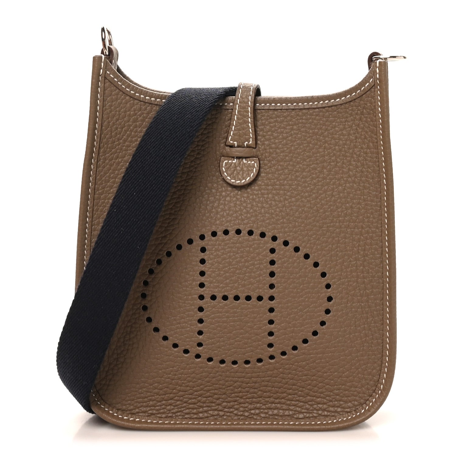 Hermes Taurillon Clemence Amazone Evelyne TPM Etoupe Bleu Indigo 1 of 11