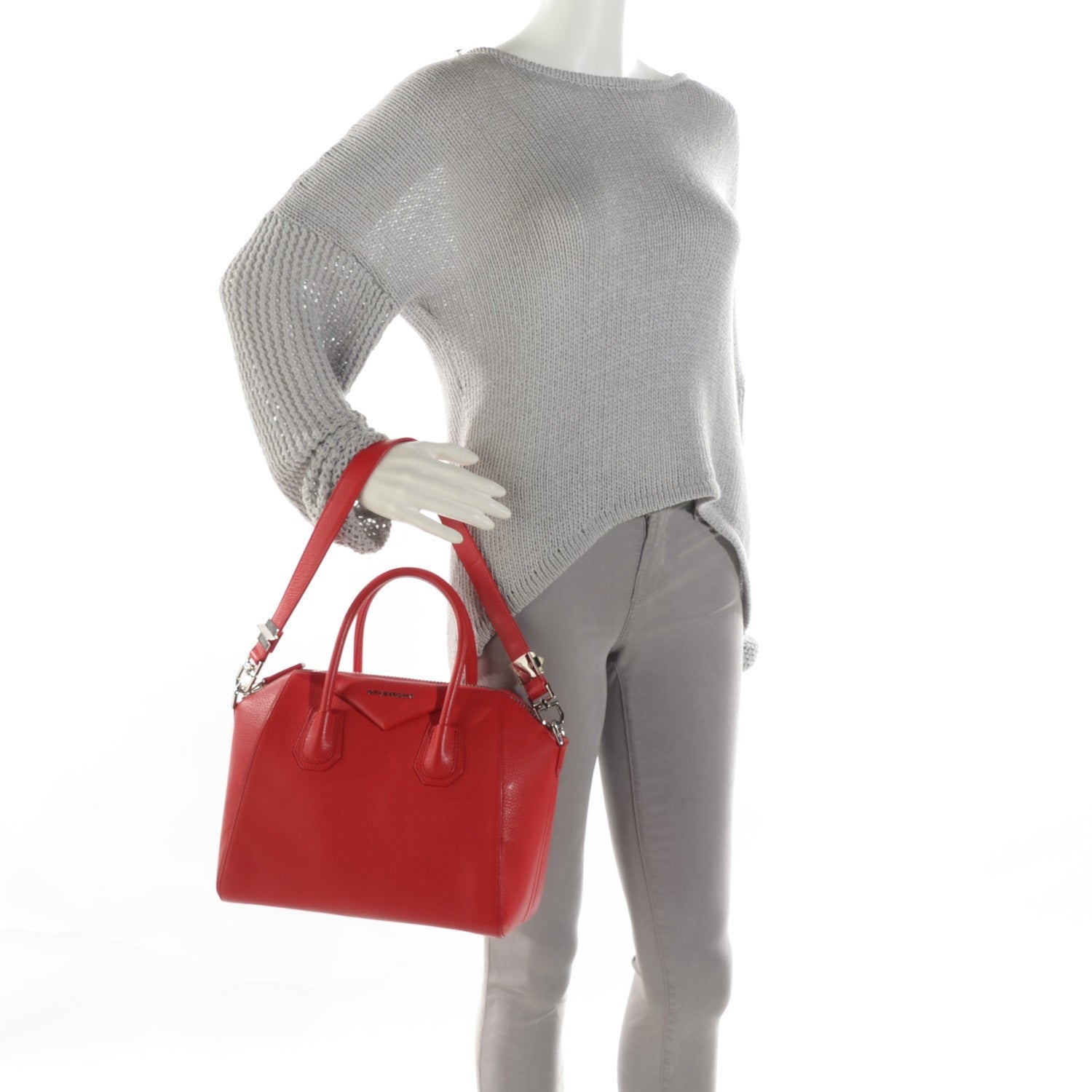 Givenchy Sugar Goatskin Small Antigona Red 2 of 9