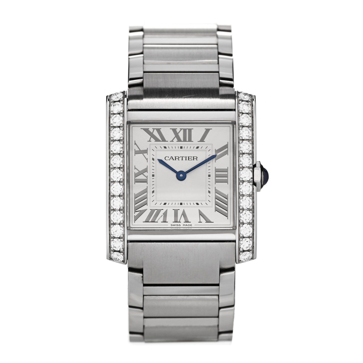 Cartier Stainless Steel Diamond Bezel 27mm Tank Francaise Quartz Watch 1 of 5