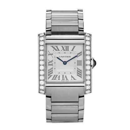 Cartier Stainless Steel Diamond Bezel 27mm Tank Francaise Quartz Watch 1 of 5
