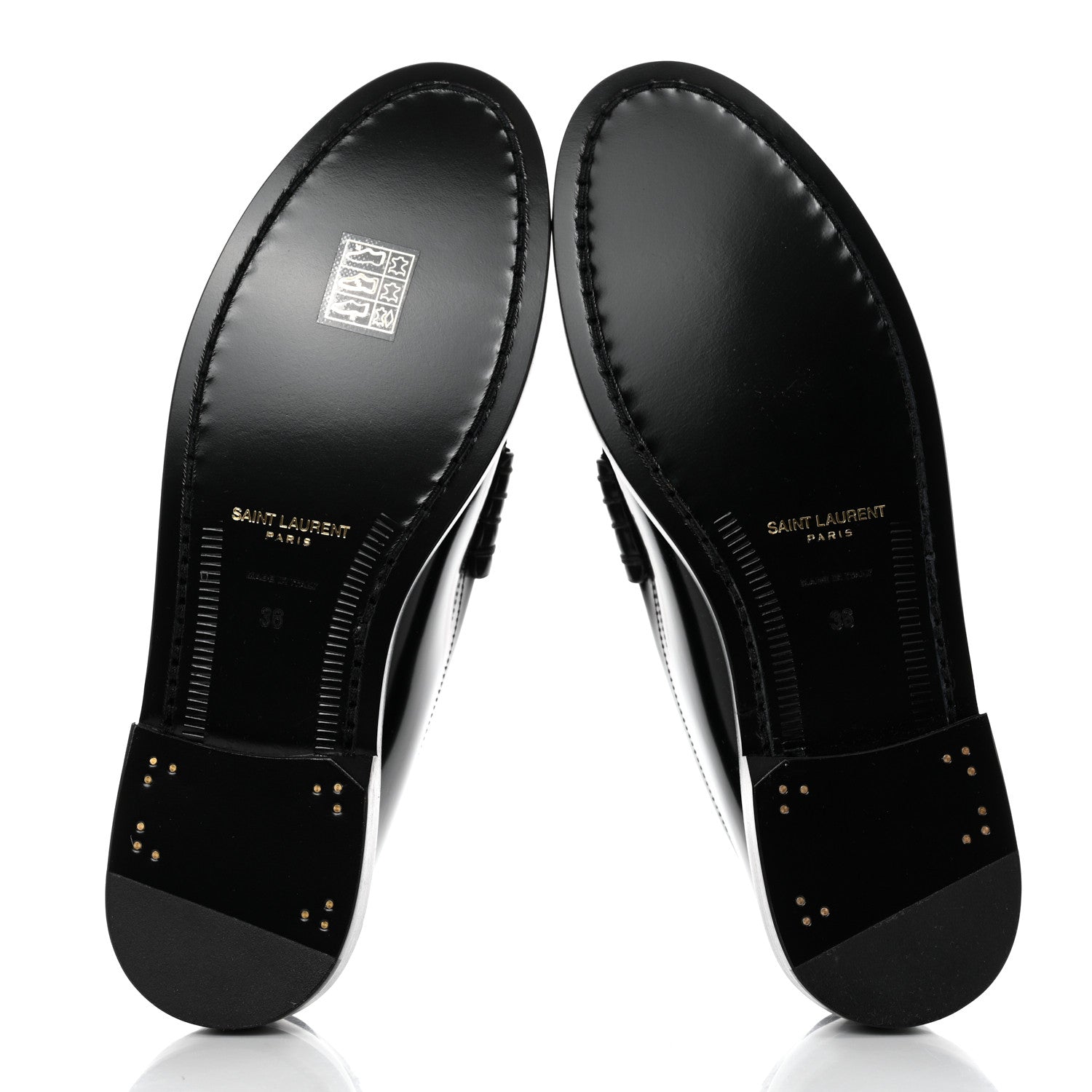 Saint Laurent Calfskin Penny Loafers 36 Black 5 of 8