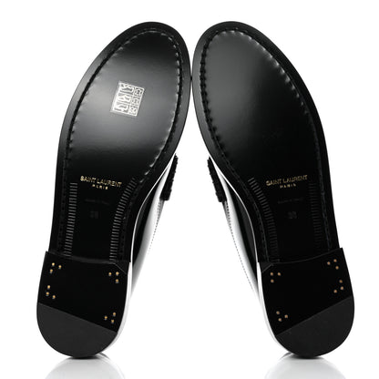 Saint Laurent Calfskin Penny Loafers 36 Black 5 of 8