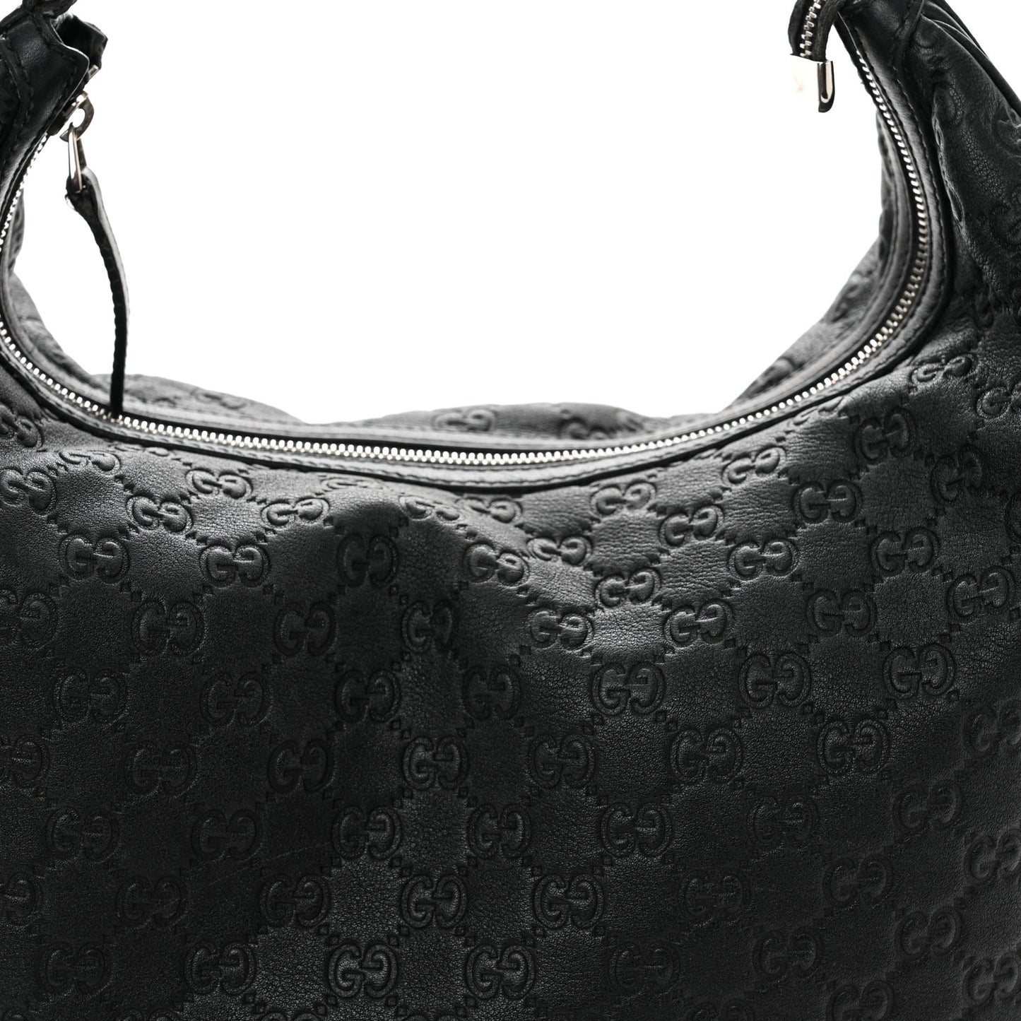 Guccissima Large GG Twins Hobo Black