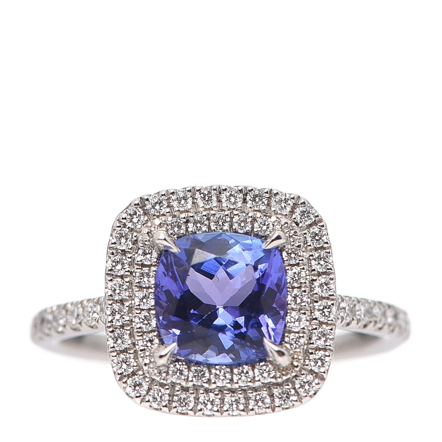 Tiffany Platinum Diamond 2.02ct Tanzanite Soleste Ring 53 6.25 1 of 5