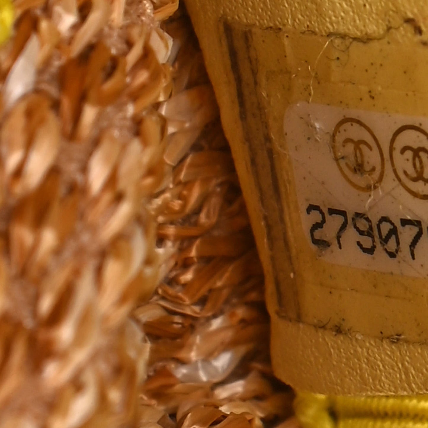 Mixed Fibers Large Shopping Bag Yellow Brown