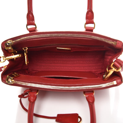 Prada Saffiano Mini Galleria Double Zip Tote Fuoco 5 of 13