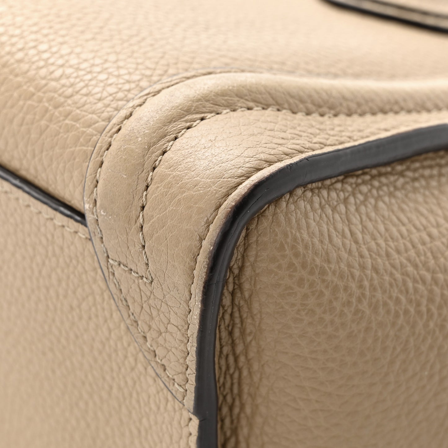 Drummed Calfskin Nano Luggage Dune