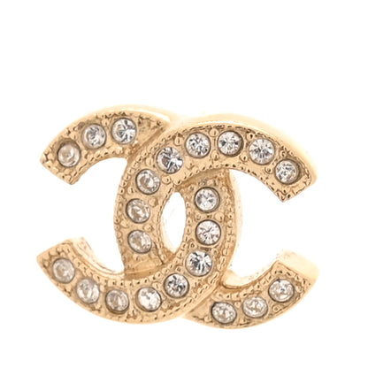 Chanel Crystal Mini Timeless CC Earrings Light Gold 6 of 7