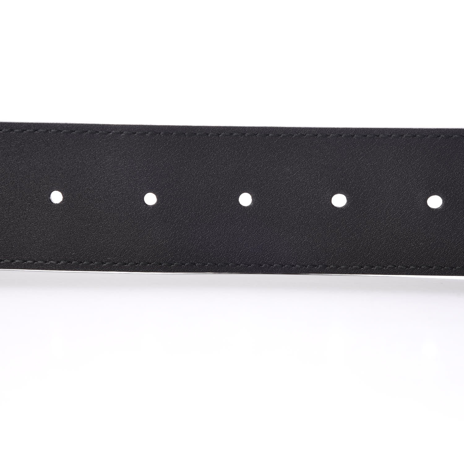 Gucci Textured Dollar Calfskin Nickel Double G 40mm Belt 90 36 Black 5 of 7